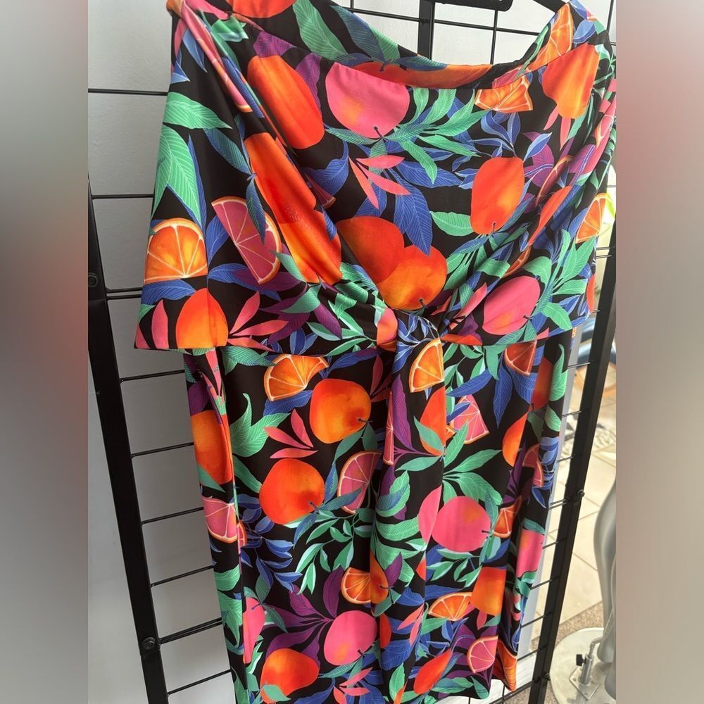 Nina Parker Plus Size Citrus Tie Front Pencil Skirt  EUC - Picture 2 of 8